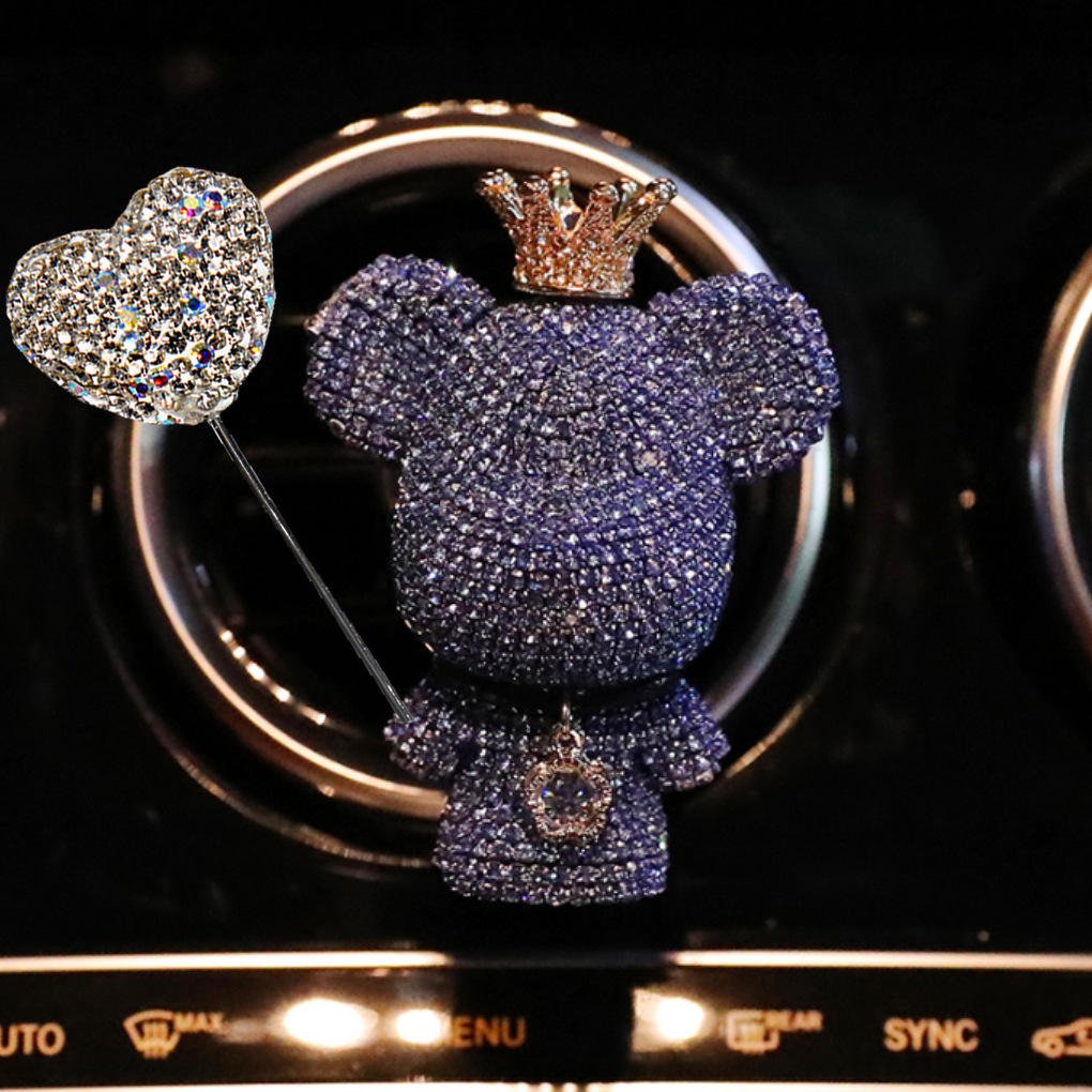 Diamond Inlaid Cute Bear Car Air Conditioning Vent Decoration