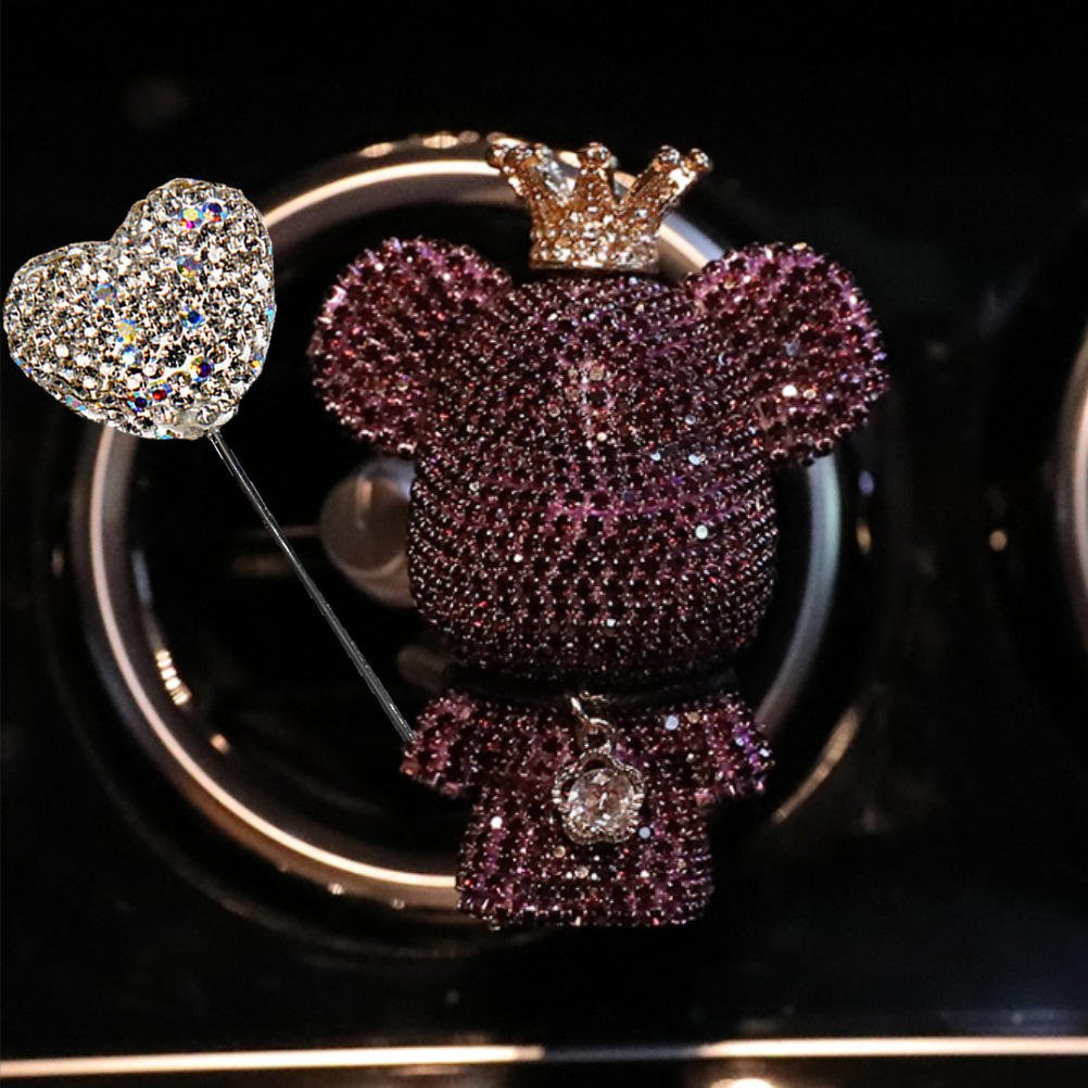 Diamond Inlaid Cute Bear Car Air Conditioning Vent Decoration
