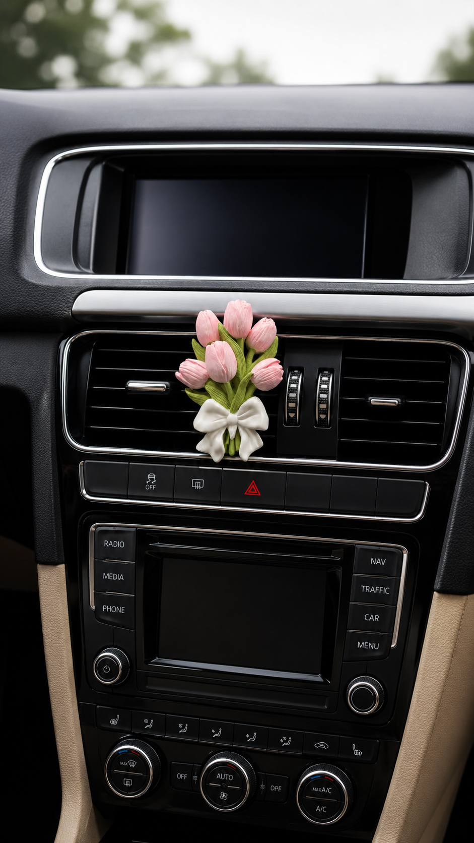 High-End Tulip Hydrangea Car Air Freshener with Elegant Flower Shaped Aroma Diffusing